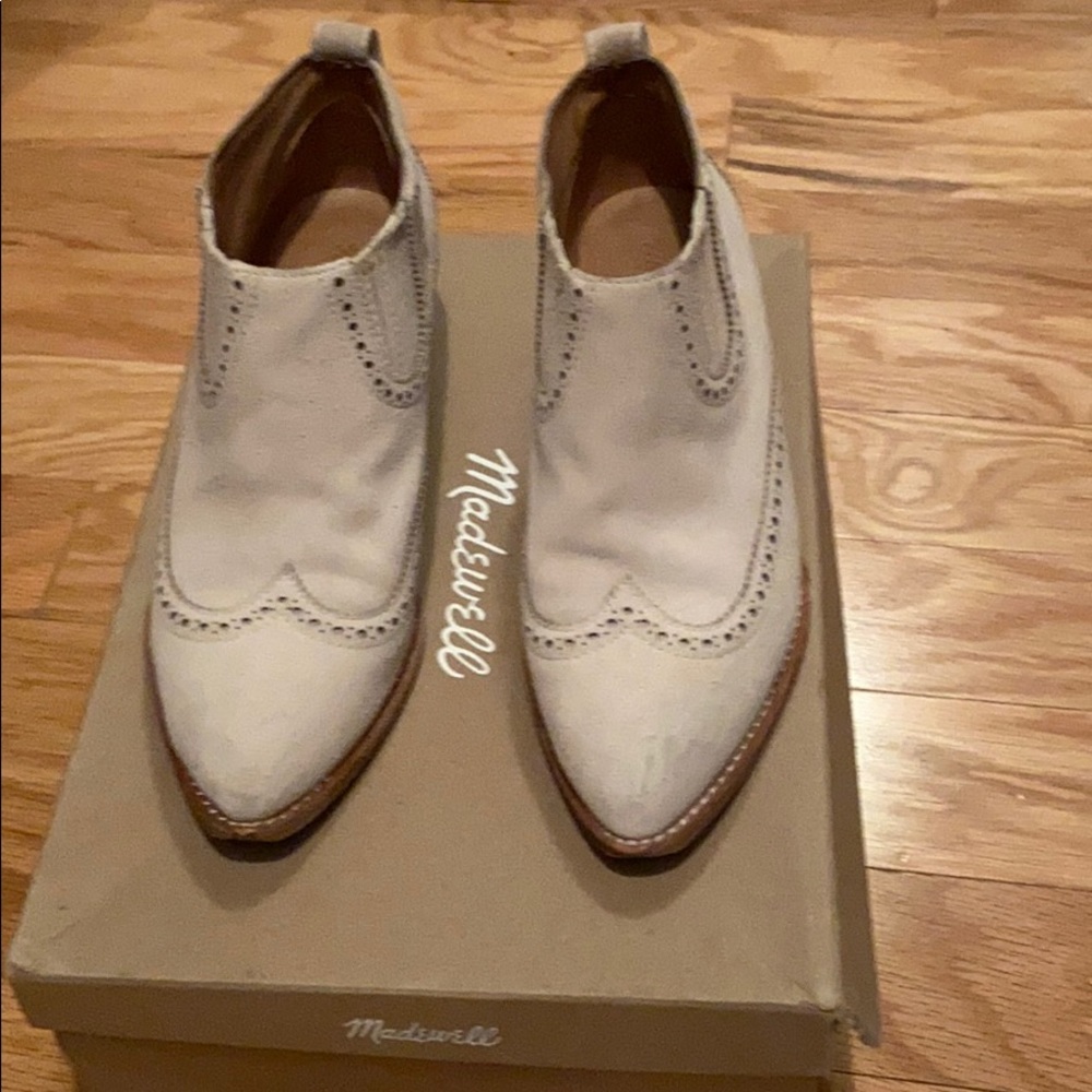 Madewell Grayson Brogue Chelsea boots in ivory